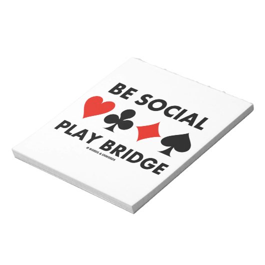 ソーシャルバ遊ッジ(4枚のカードスーツ) ノートパッド (回転)