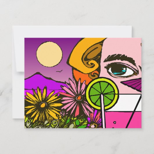 ソーシャルミートアップ招待状カクテルパーティークルーズ 招待状 (正面)