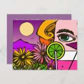 ソーシャルミートアップ招待状カクテルパーティークルーズ 招待状 (正面/裏面)