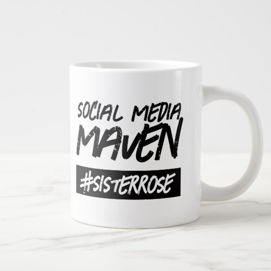 ソーシャルメディおもしろいアのMavenハッシュタグ名 ジャンボコーヒーマグカップ (右)