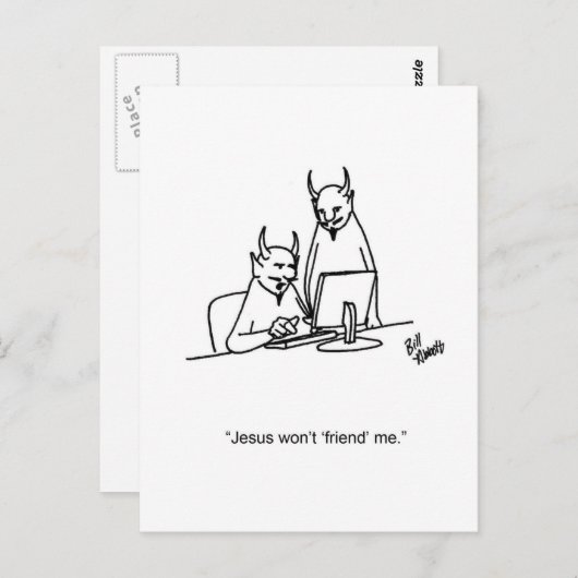 ソーシャルメディおもしろいアユーモアはがき ポストカード (正面/裏面)