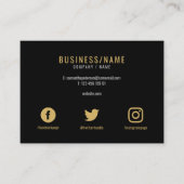 ソーシャルメディはっきりしたアのブラックと高級金ゴールド 名刺 (正面)