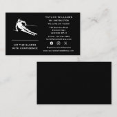 ソーシャルメディアおもしろいスキーヤースキーコーチインストラクター 名刺 (正面/裏面)