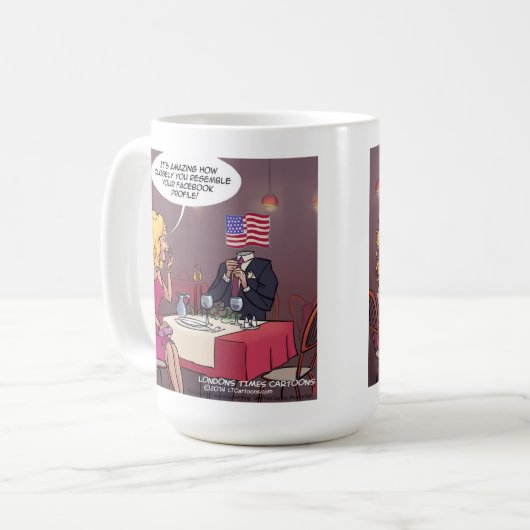 ソーシャルメディアおもしろいデートすること コーヒーマグカップ (正面左)