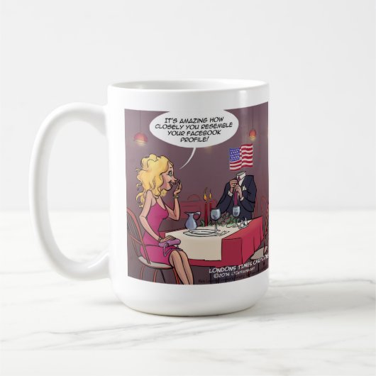 ソーシャルメディアおもしろいデートすること コーヒーマグカップ (左)