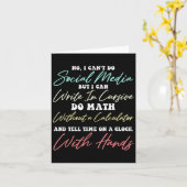 ソーシャルメディアができない 面白い皮肉ユーモア 女性 カード (黄色い花)