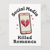 ソーシャルメディアがロマンスを殺した ポストカード (正面)