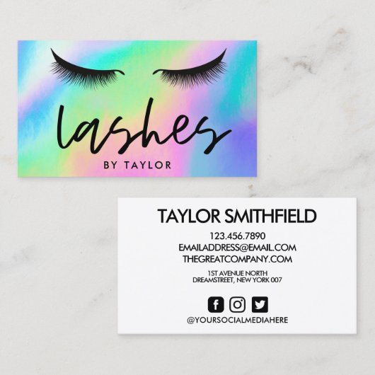 ソーシャルメディアが目にホログラフィックトレンディー 名刺 (正面/裏面)