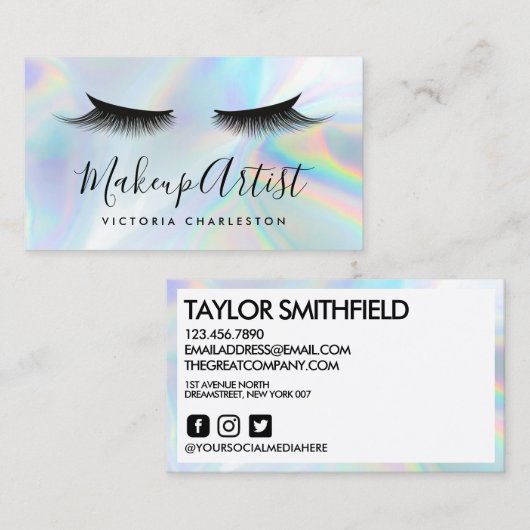 ソーシャルメディアが目にホログラフィックトレンディー 名刺 (正面/裏面)