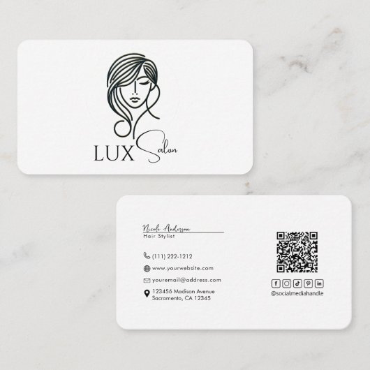 ソーシャルメディアつながりQRコードロゴ 名刺 (正面/裏面)