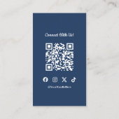 ソーシャルメディアでつながろう ネイビーQRロイヤルティカード 名刺 (裏面)