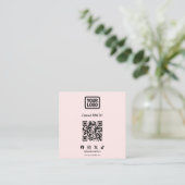 ソーシャルメディアでつながろう Instagram ピンクのQRコード スクエア名刺 (スタンド正面)
