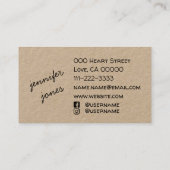 ソーシャルメディアでハートを手作りするのが好き 名刺 (裏面)