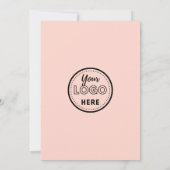 ソーシャルメディアとの接続モダン赤面ピンク 招待状 (裏面)