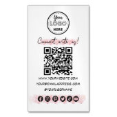 ソーシャルメディアとの接続QRコードのミニマリスト マグネット名刺 (正面縦)