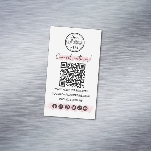 ソーシャルメディアとの接続QRコードのミニマリスト マグネット名刺 (インサイチュ)