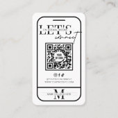 ソーシャルメディアとの接続QRコードのミニマリスト 名刺 (正面)