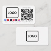 ソーシャルメディアとの接続QRコードトレンディー 名刺 (正面/裏面)