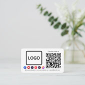 ソーシャルメディアとの接続QRコードトレンディー 名刺 (スタンド正面)