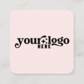 ソーシャルメディアとの接続QRコードピンク スクエア名刺 (裏面)