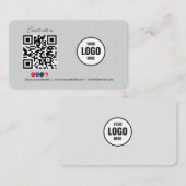 ソーシャルメディアとの接続QRコードブラックビジネス 名刺 (正面/裏面)