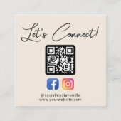 ソーシャルメディアと米国の接続のカスタムプロフェッショナル スクエア名刺 (裏面)