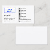 ソーシャルメディアのアイコンあなたのロゴネットワークを追加 名刺 (正面/裏面)