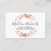 ソーシャルメディアのアイコンを使ったシックな桃のミント多肉料理 名刺 (正面)