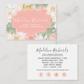 ソーシャルメディアのアイコンを使ったシックな桃のミント多肉料理 名刺 (正面/裏面)