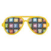 ソーシャルメディアのアイコンパーティーがサングラスを暗くおもしろいする アビエーターサングラス (正面)