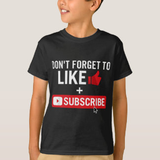 ソーシャルメディアのインフルエンサーLikeおよびSubscribe Tシャツ