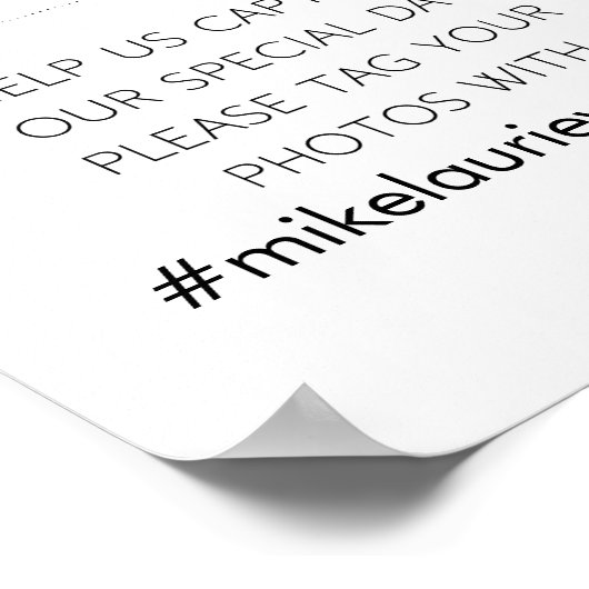 ソーシャルメディアのカスタムウェディングハッシュタグ ポスター (角)