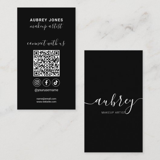 ソーシャルメディアのスクリプトビモダンジネスに接続 名刺 (正面/裏面)
