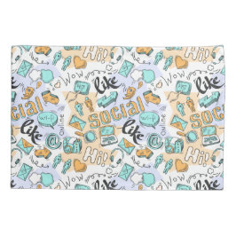 ソーシャルメディアのパターン枕カバー 枕カバー