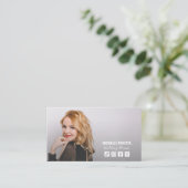 ソーシャルメディアのプロフィール写真 名刺 (スタンド正面)