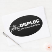 ソーシャルメディアのマトリックスから抜き出す 楕円形シール (封筒)