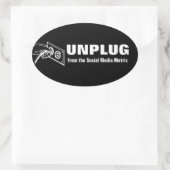 ソーシャルメディアのマトリックスから抜き出す 楕円形シール (バッグ)