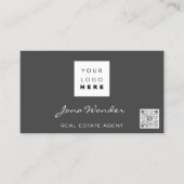 ソーシャルメディアのロゴ写真QRコードブロガーバラグレー 名刺 (正面)