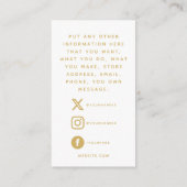 ソーシャルメディアのロゴ金ゴールドと白い顧客注文 エンクロージャーカード (裏面)