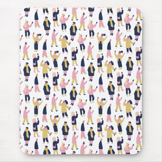 ソーシャルメディアの人パターン マウスパッド (正面)