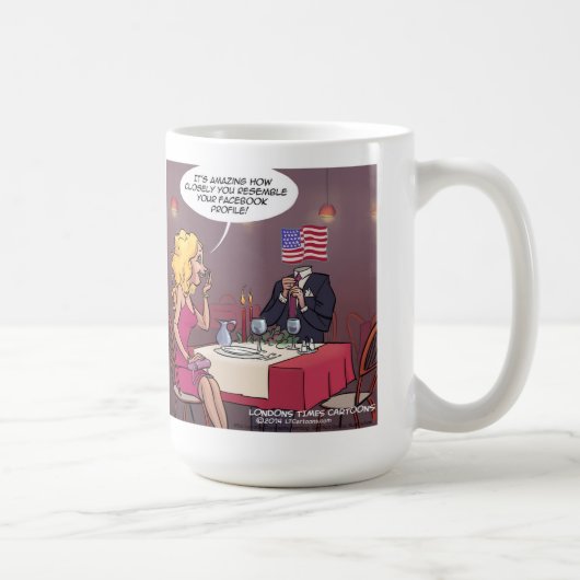 ソーシャルメディアの出会い おもしろ コーヒーマグカップ (右)