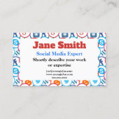 ソーシャルメディアの専門家のための名刺 名刺 (裏面)