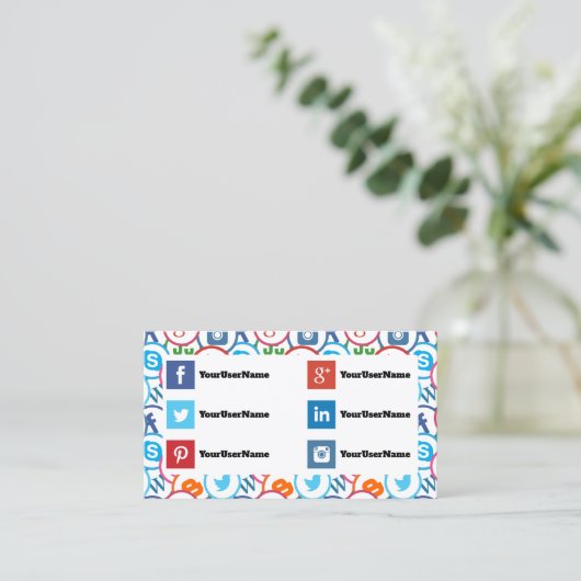 ソーシャルメディアの専門家のための名刺 名刺 (スタンド正面)