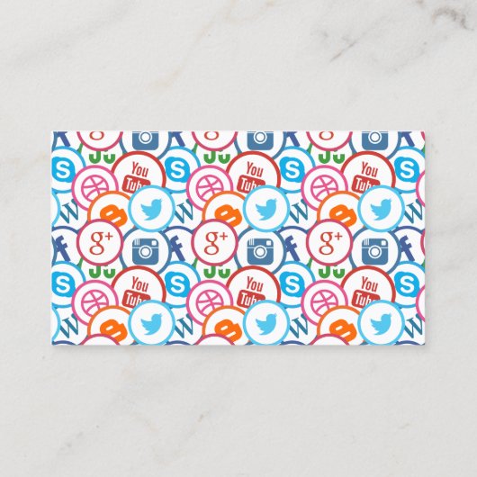 ソーシャルメディアの専門家向け名刺 名刺 (裏面)