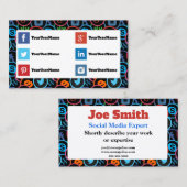 ソーシャルメディアの専門家向け名刺 名刺 (正面/裏面)