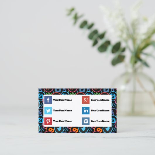 ソーシャルメディアの専門家向け名刺 名刺 (スタンド正面)