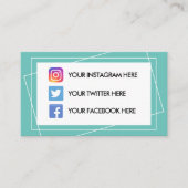 ソーシャルメディアの幾何学的色のブロック 名刺 (正面)