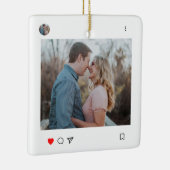 ソーシャルメディアの投稿スタイル写真と名前のカップル セラミックオーナメント (右)