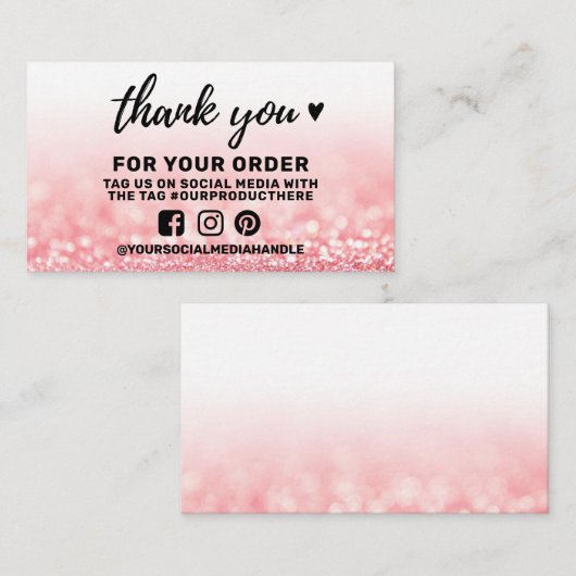 ソーシャルメディアの挿入に感謝 名刺 (正面/裏面)