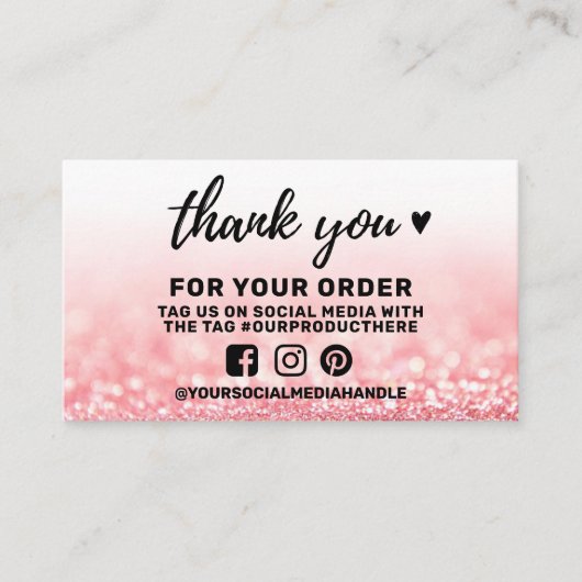 ソーシャルメディアの挿入に感謝 名刺 (正面)